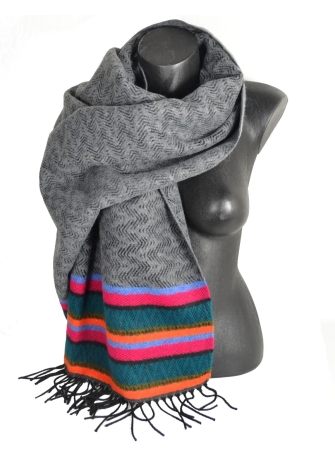 Châle Miao gris et vert