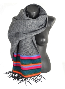 Châle Miao gris et vert