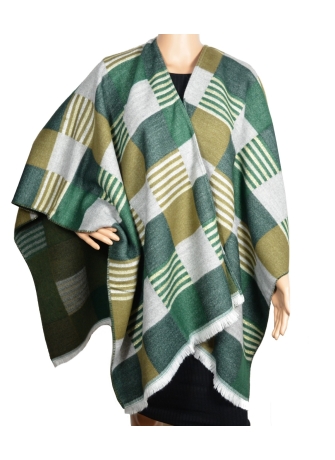 Poncho Luxury vert