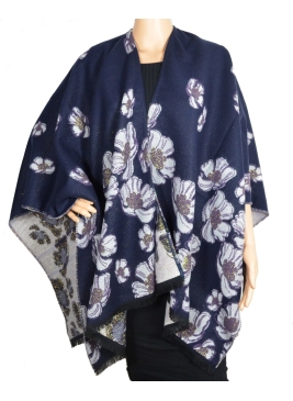 Poncho Aubepine bleu-violet