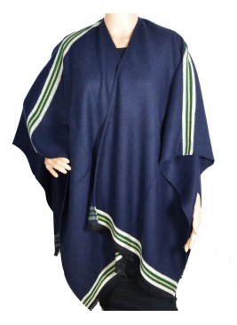 Poncho chevrons Ardoise bleu