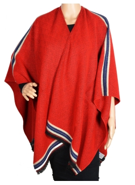 poncho chevrons rouge