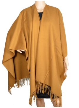 Poncho acrylique camel