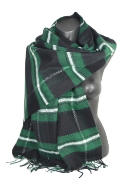 Châle écossais noir et vert