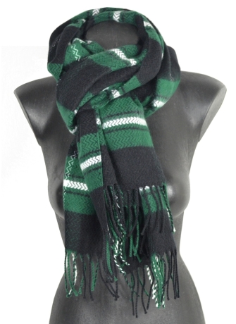 Châle écossais noir et vert