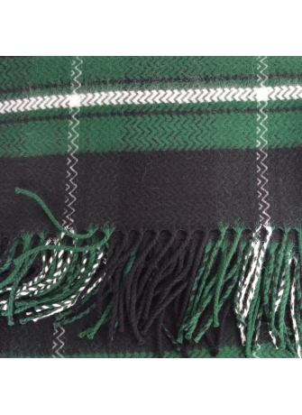 Châle écossais noir et vert