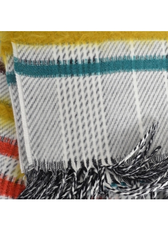 Châle rayé mohair jaune-orange