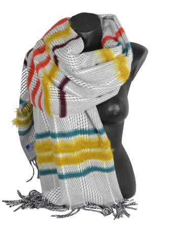 chale mohair jaune orange