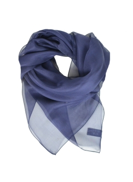 Carré en mousseline de soie bleu marine