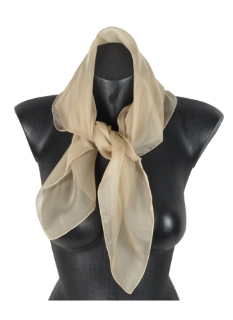 Carré en mousseline de soie beige
