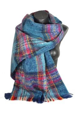 Châle mohair Macaron turquoise