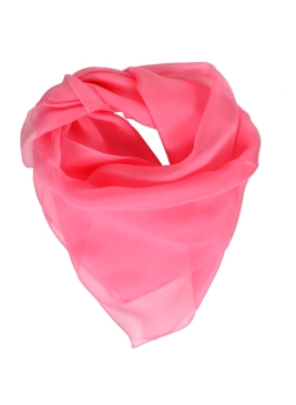 Carré en mousseline de soie rose bonbon