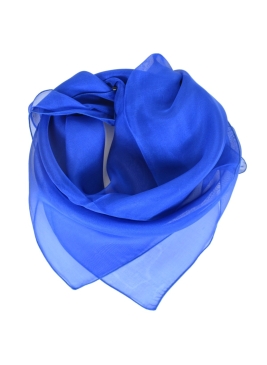 Carré en mousseline de soie bleu saphir