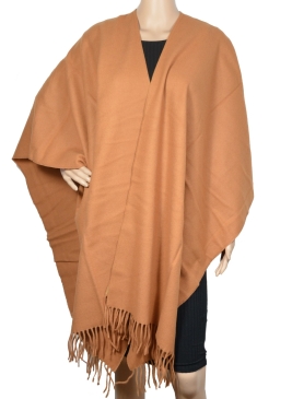 Poncho laine camel