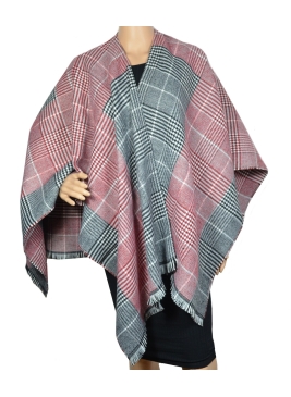Poncho tartan Parisienne rouge