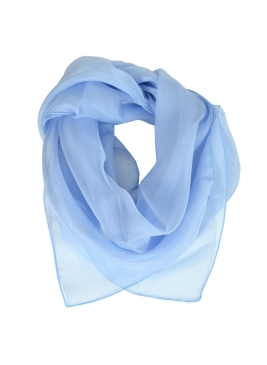 Carré en mousseline de soie bleu ciel