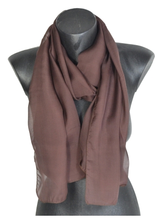 Foulard en mousseline de soie marron