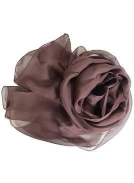 Foulard en mousseline de soie marron