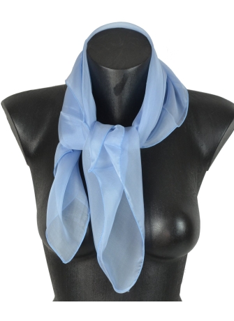 Carré en mousseline de soie bleu ciel