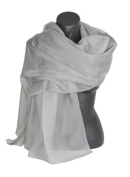 Etole en mousseline de soie grise