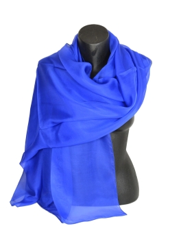 Etole en mousseline de soie bleu royal