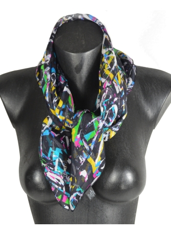 Carré en soie Graf noir