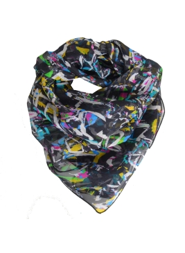 Carré en soie Graf noir
