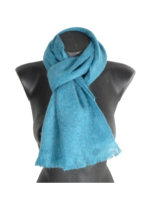 Echarpe mohair unie turquoise foncé