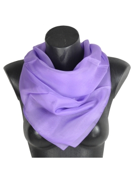 Grand carré en mousseline de soie mauve