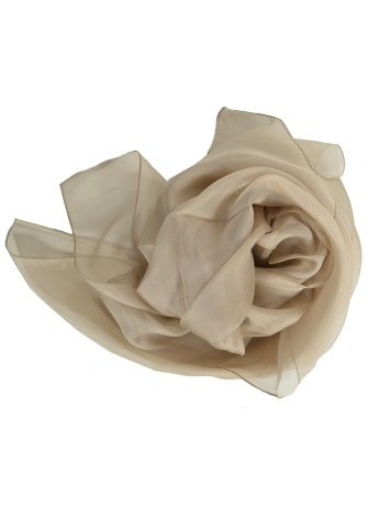 Grand carré en mousseline de soie beige