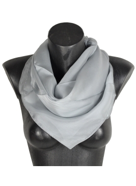 Grand carré en mousseline de soie gris