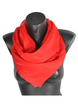 Grand carré en mousseline de soie rouge