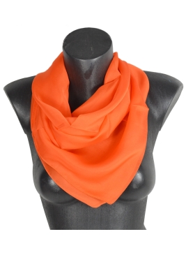 Grand carré en mousseline de soie orange
