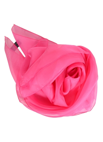 Grand carré en mousseline de soie rose