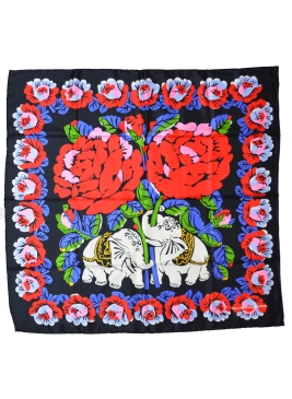 Carré en soie Eléphants de Dufy