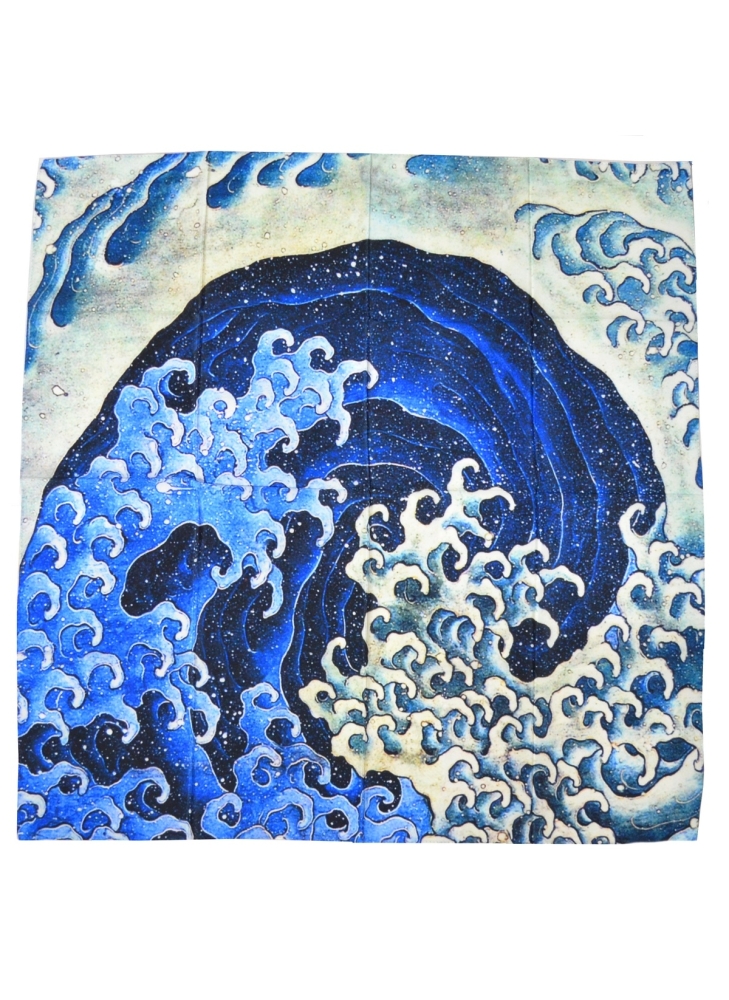 Carré en soie Vague féminine de Hokusai