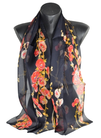 Foulard en soie Roses Trémières