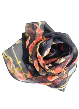 Foulard en soie Roses Trémières