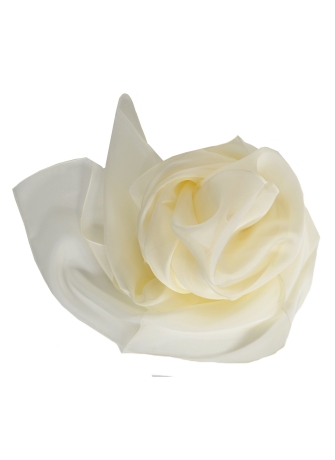 Grand carré en mousseline de soie écru