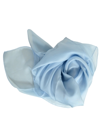 Grand carré en mousseline de soie bleu ciel