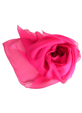 Grand carré en mousseline de soie fuchsia