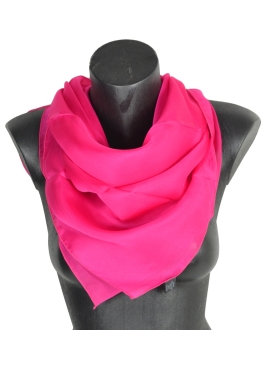 Grand carré en mousseline de soie fuchsia