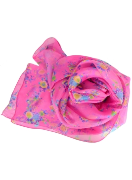 Foulard en soie Bouquet rose