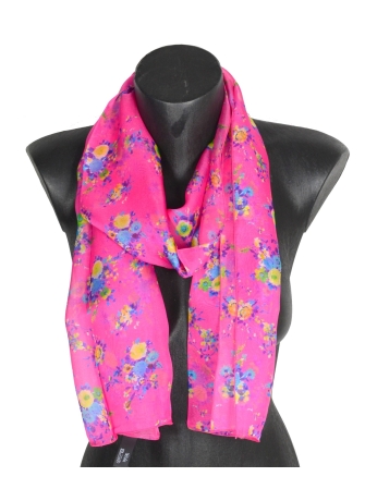 Foulard en soie Bouquet rose