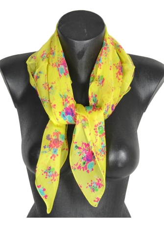 Carré en soie Bouquet jaune