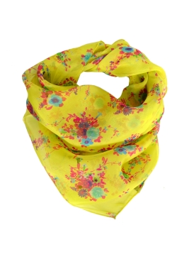 Carré en soie Bouquet jaune