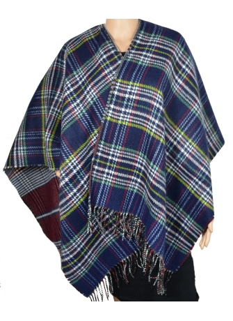 Poncho Papyrus réversible bleu