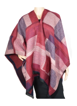Poncho Agnella rouge
