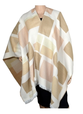 Poncho Alliage écru et rose