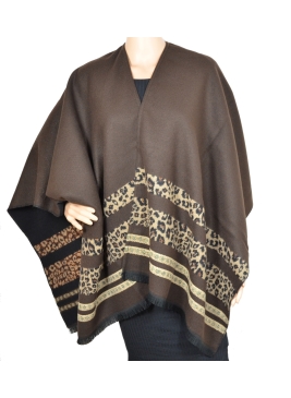 Poncho Agile panthère marron